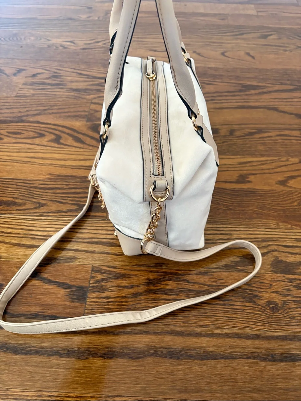 Juicy Couture Cream and Gold Embroidered Satchel